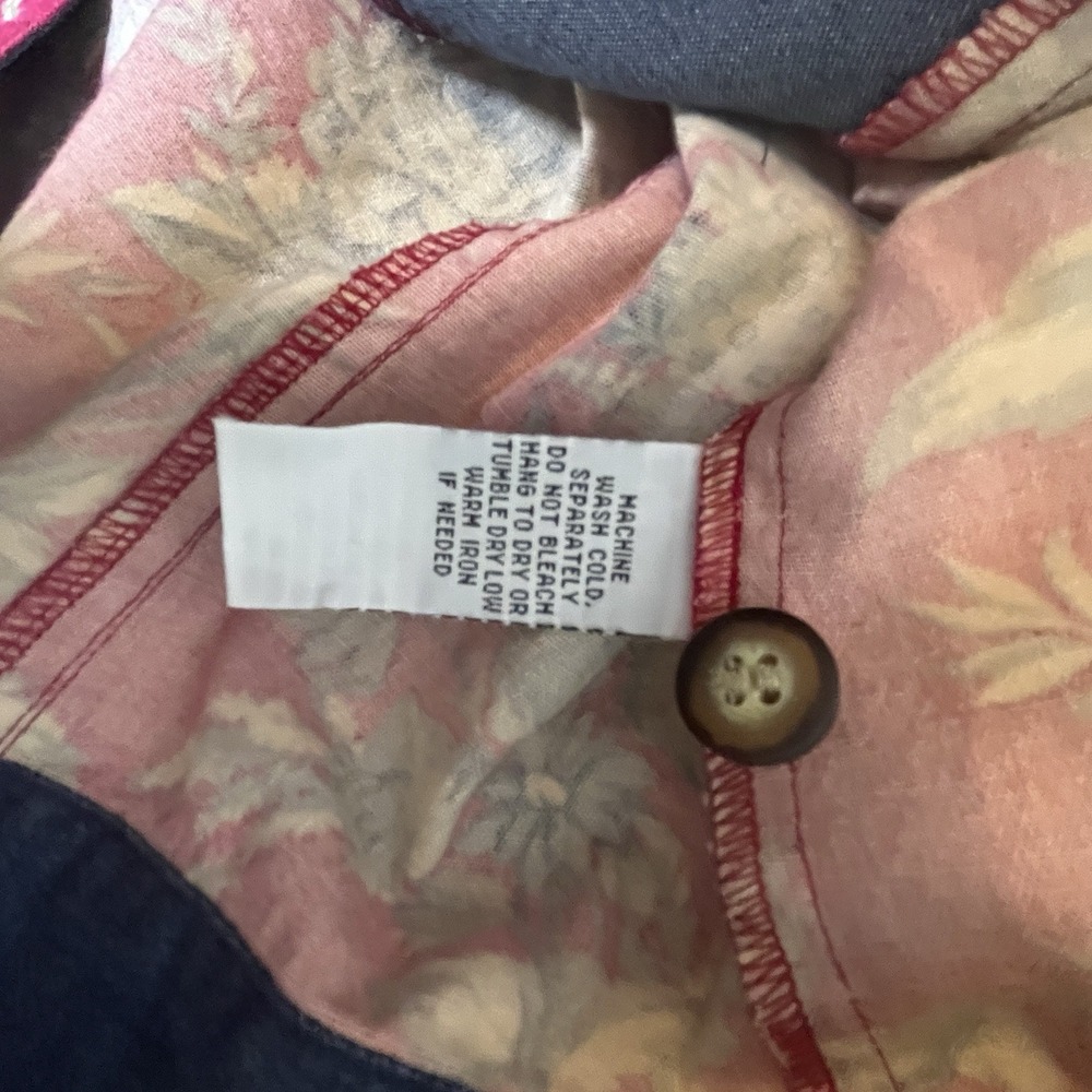 Marisa Christina Denim‎ Style Jacket Womens Sz Large Red Floral Stretch Casual - Picture 9 of 9